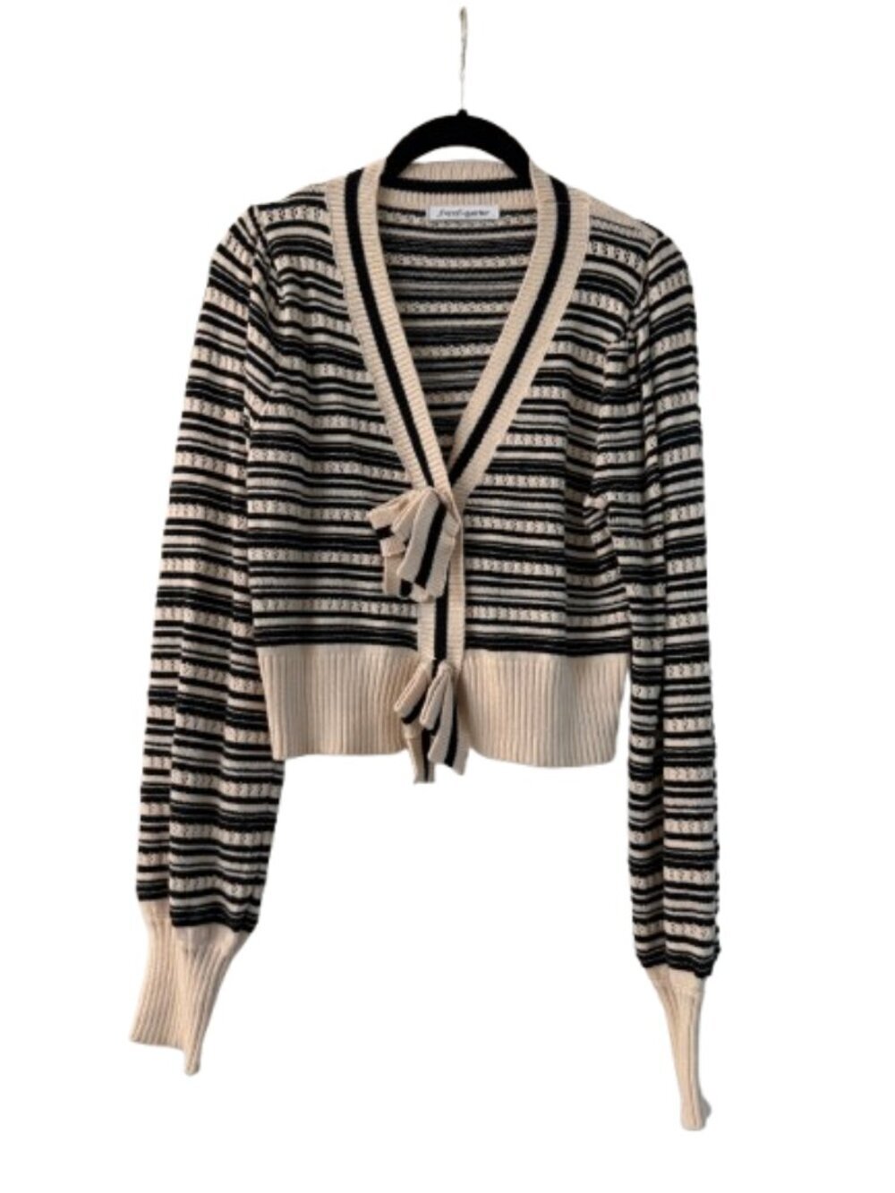 French Quarter Boutique Purchased Striped Bow Cardigan Sweater Size Medium